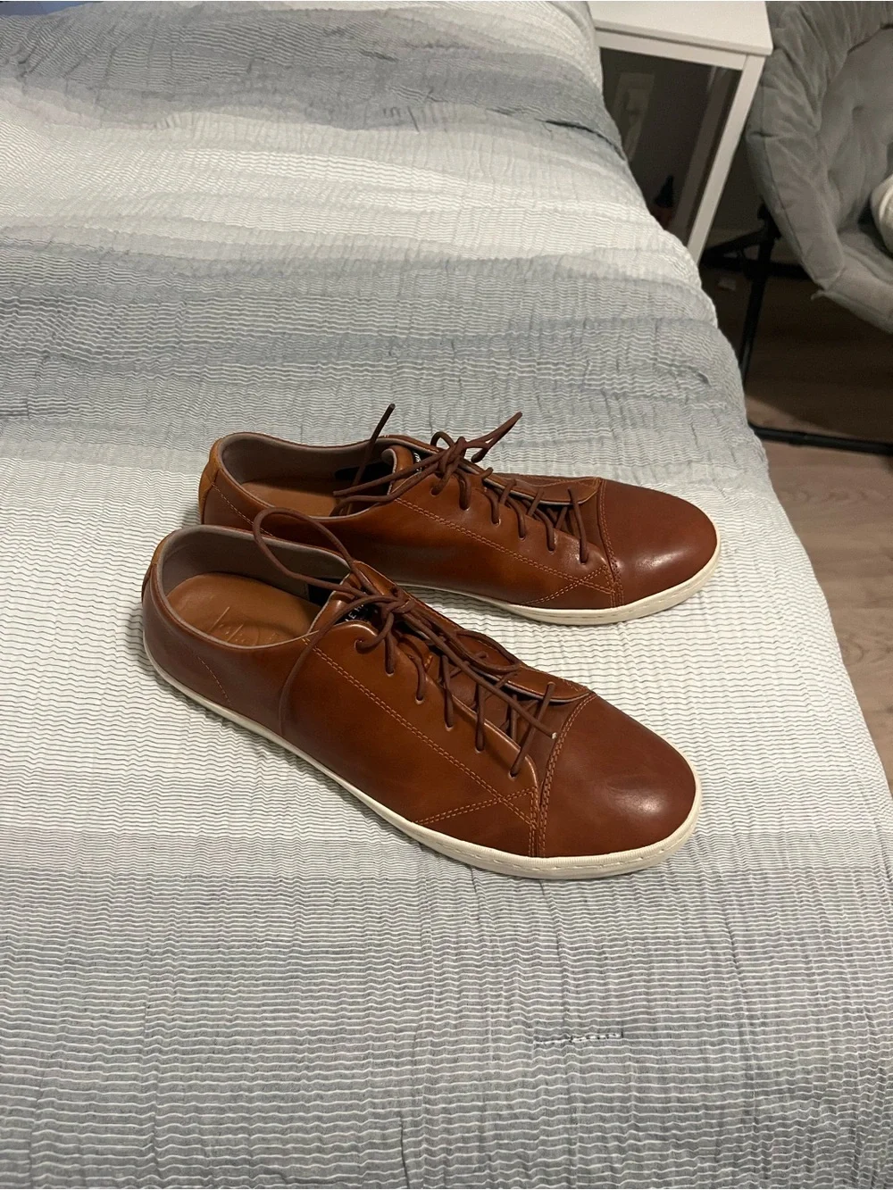 Cole Haan Tan Leather Low-Top Sneakers with White Sole